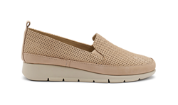 Slip-on comfortTech in nabuck punzonato Panna